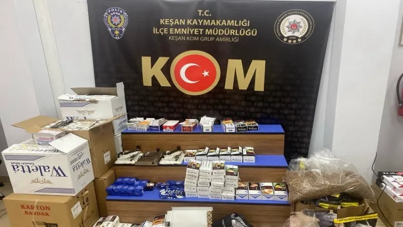 Edirne Keşan'da kapsamlı kaçakçılık operasyonu